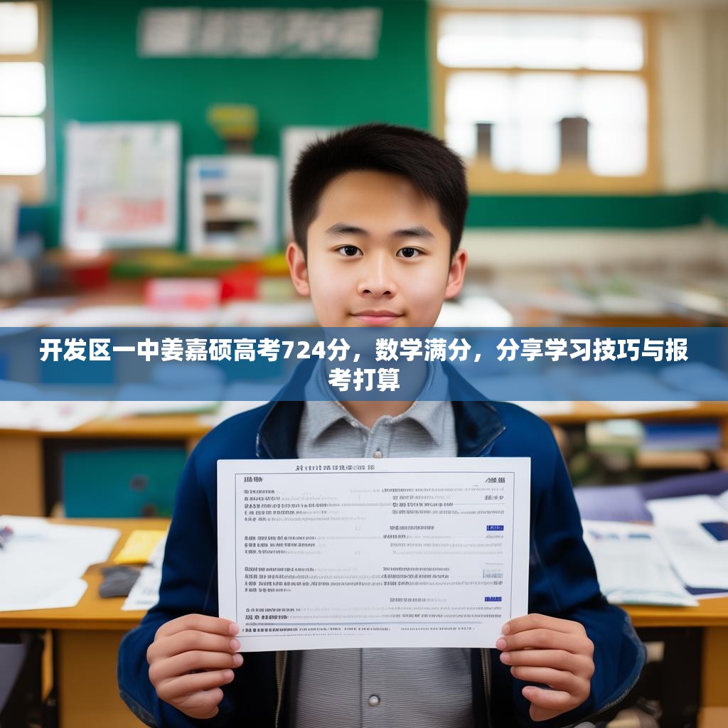 开发区一中姜嘉硕高考724分，数学满分，分享学习技巧与报考打算